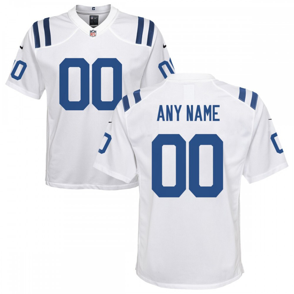 Nike Indianapolis Colts Youth Custom Game Jersey - White-GridironStore